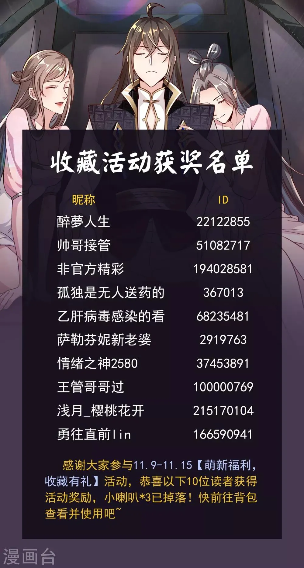 收藏福利获奖名单 第1页