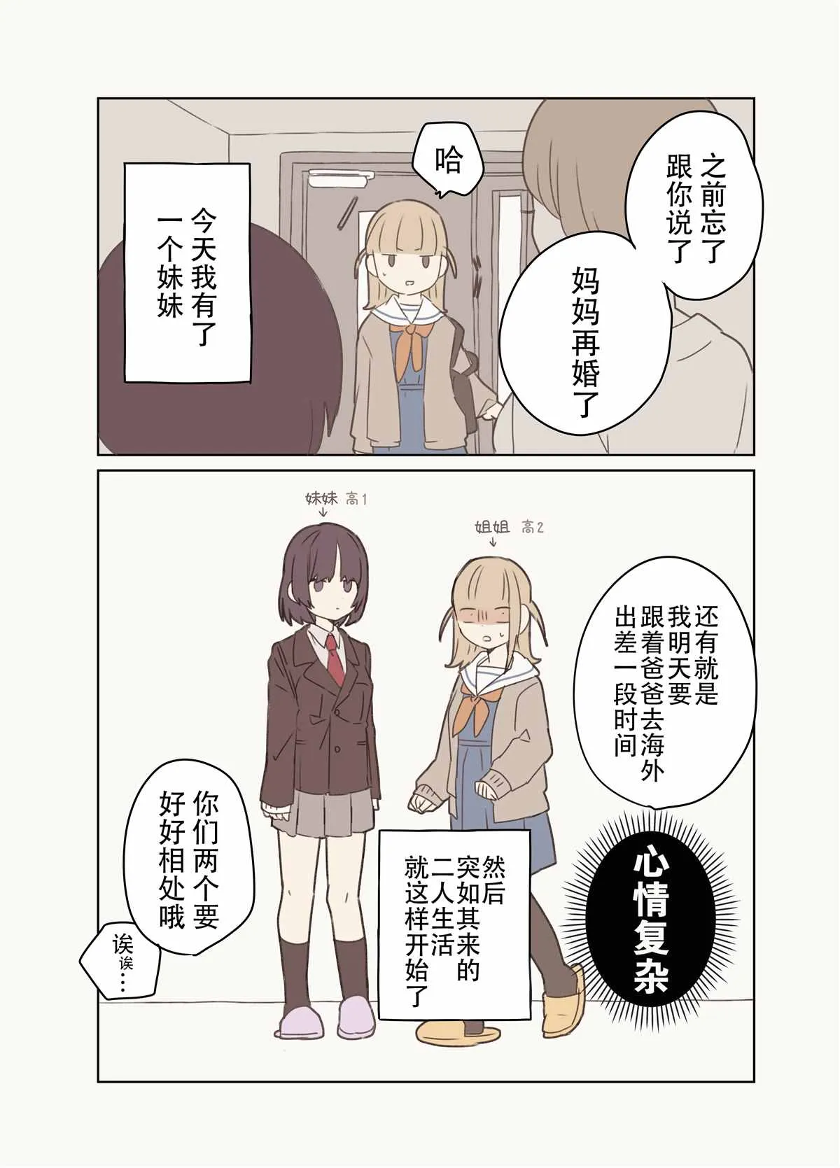 义理姐妹百合漫画(日后坠入爱河系的义理姐妹百合漫画） 第1页