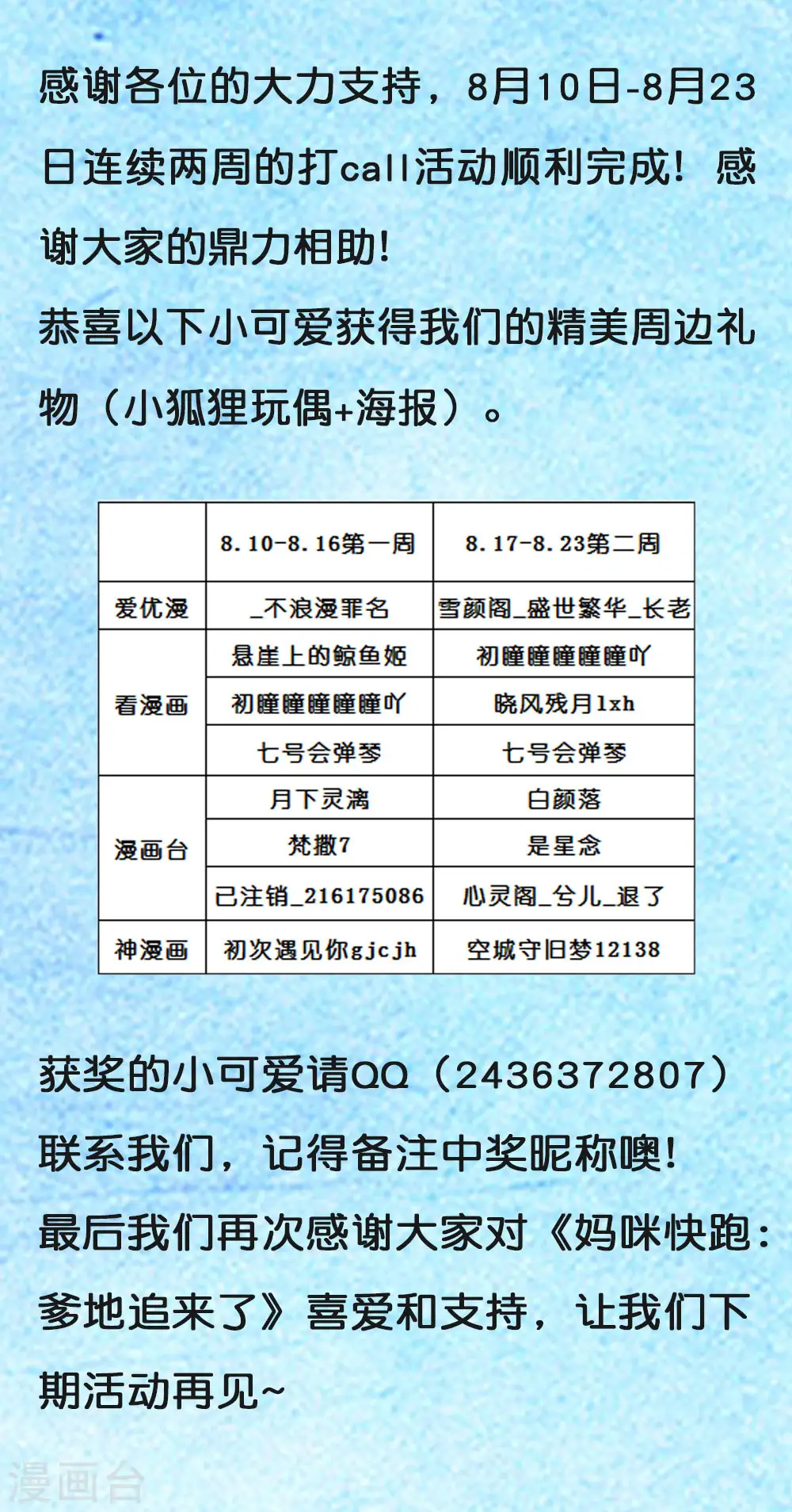 暑期打call中奖通知 第2页