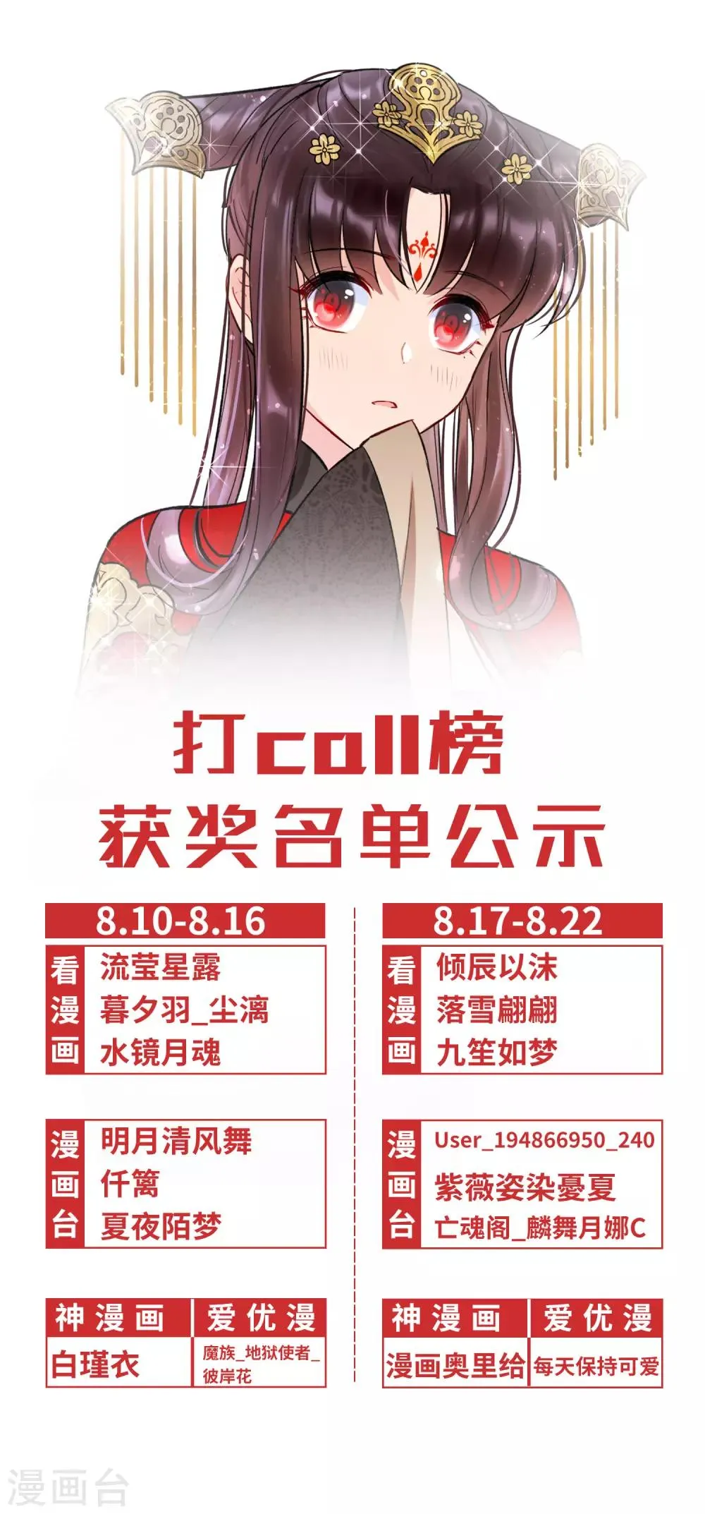 打call榜获奖名单公示 第1页