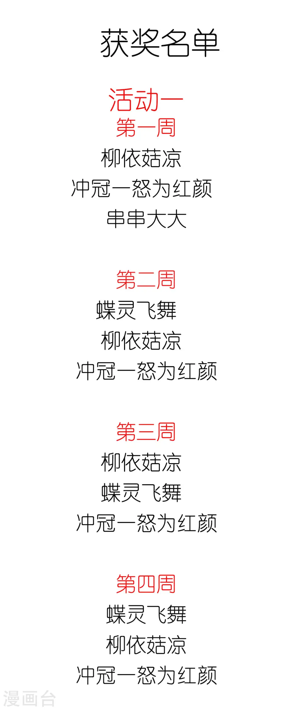 1月30日获奖名单 第1页