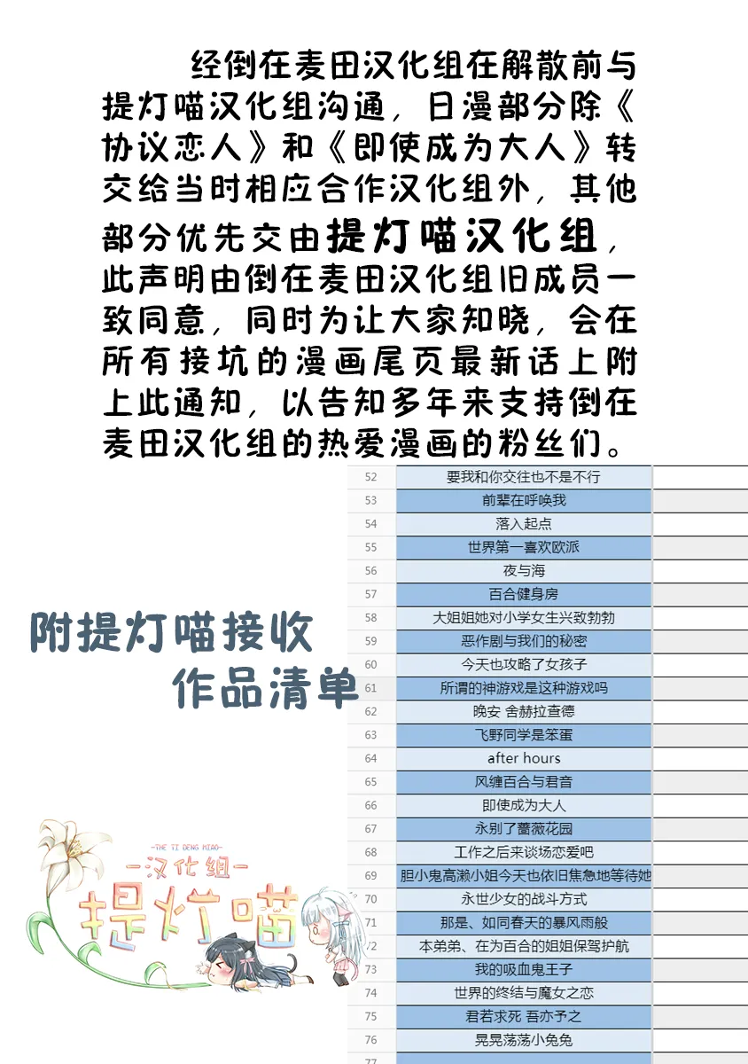 接坑声明提灯喵汉化组 第1页