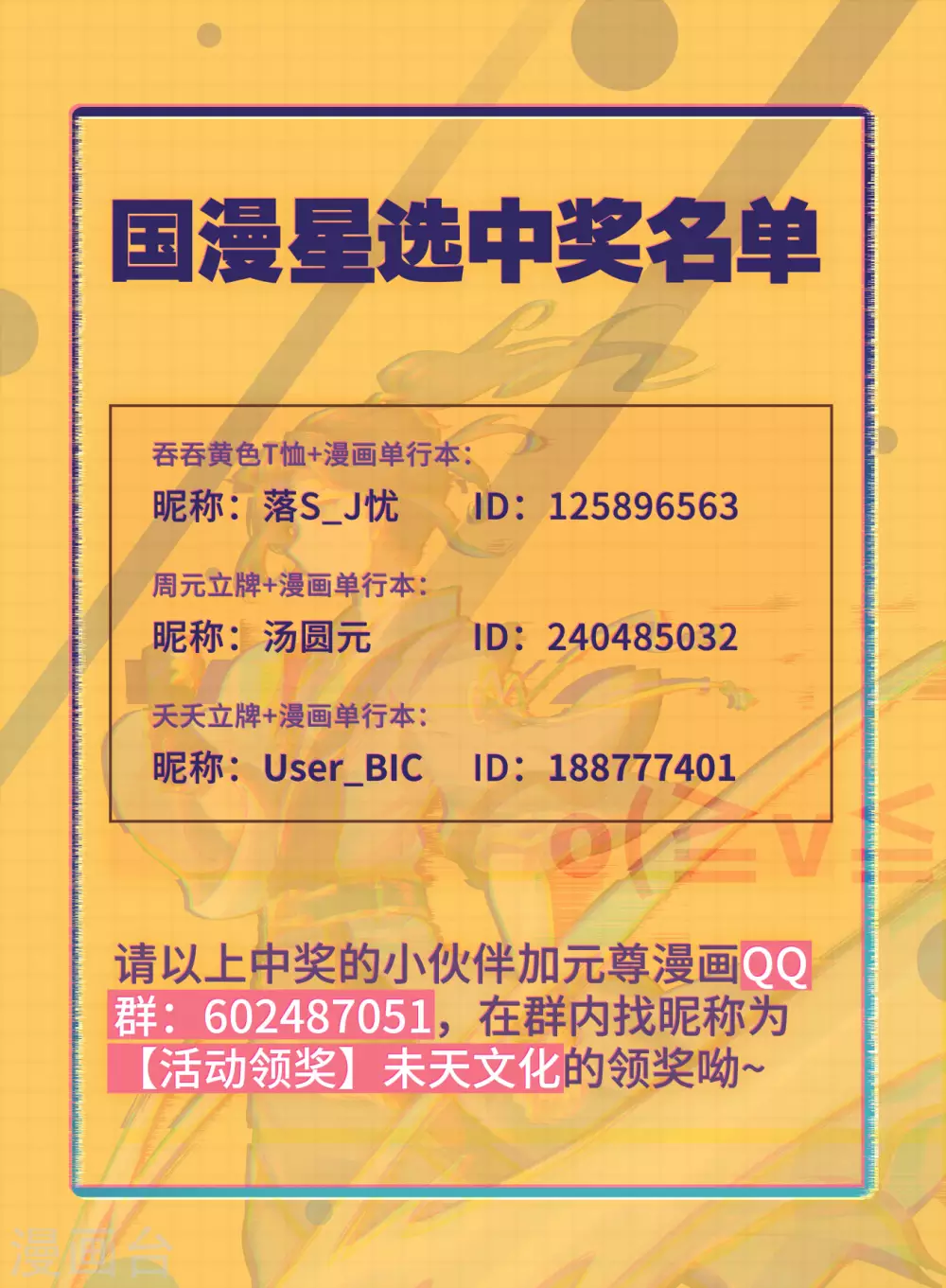活动05 国漫星选中奖名单 第1页