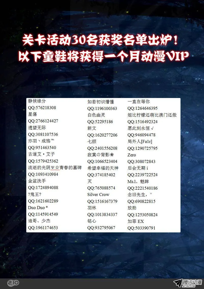 关卡获奖名单与更新公告 第1页